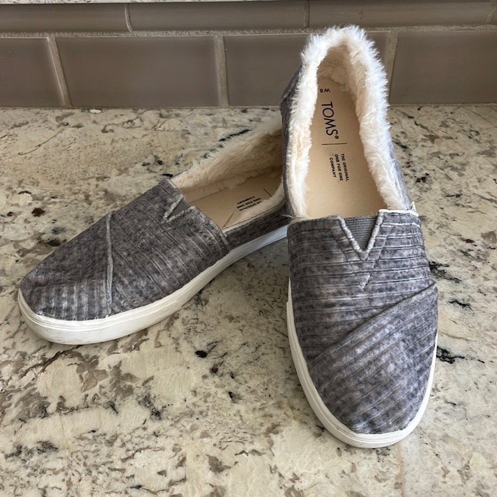 TOMS Alpargata Cupsole Velour Corduroy Slip-On - Size 8